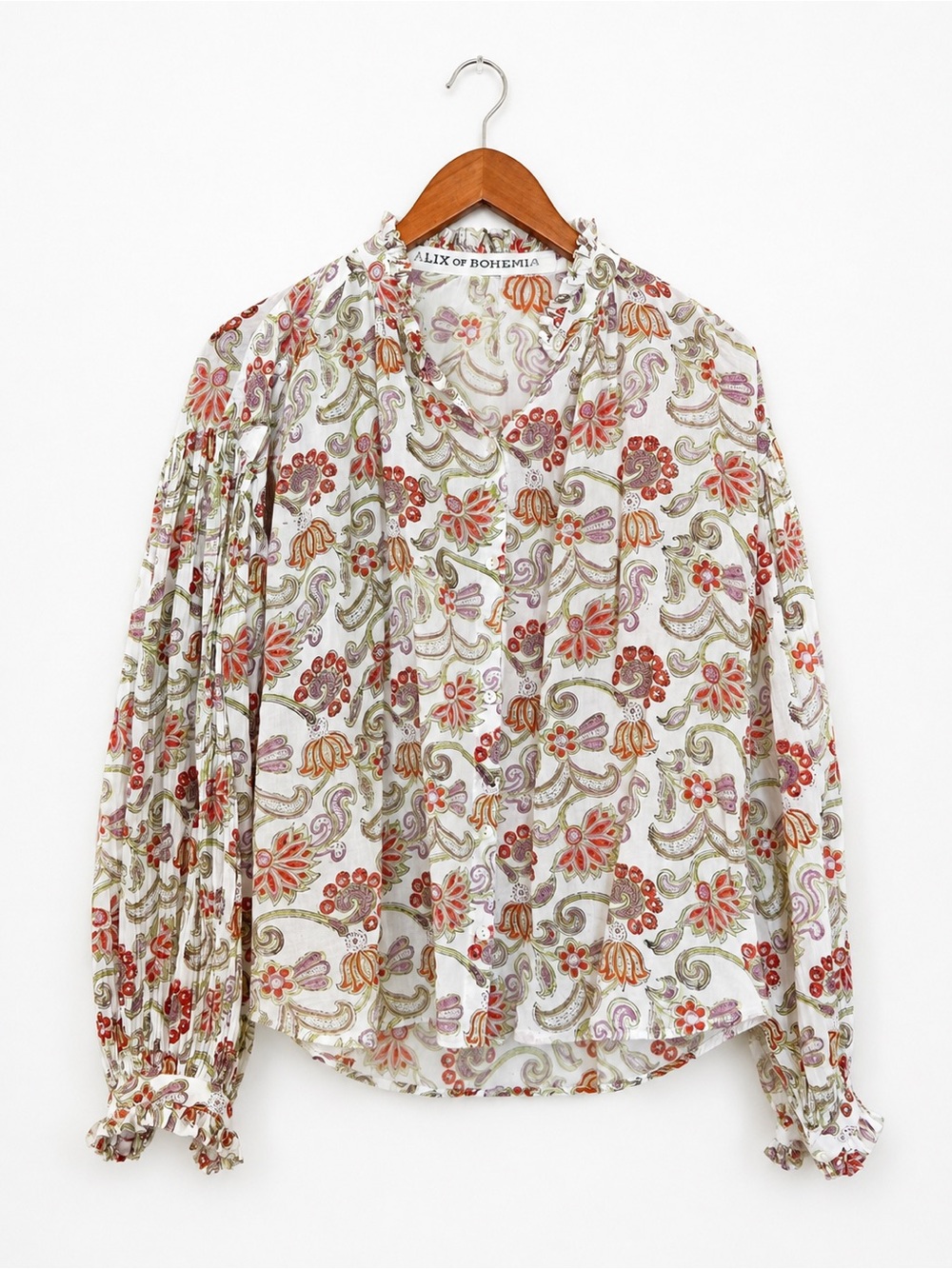 Alix of Bohemia Poet Faded Eden Liberty Print Cotton Blouse Medium